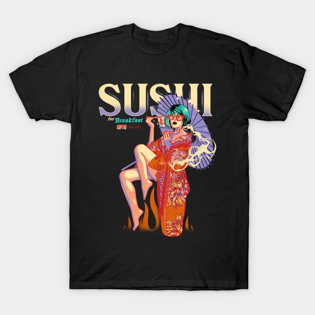 Sushi Geisha T-Shirt by Heymoonly